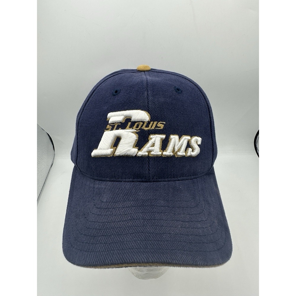 Vintage St Louis Rams NFL Hat Cap Navy Gold Strapback Adjustable NWOT